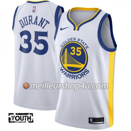 Maillot Basket Enfant Golden State Warriors Kevin Durant 35 Nike 2017-18 Blanc Swingman